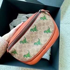 Coach League Belt Bag in Signature Canvas with Rexy Print NWT